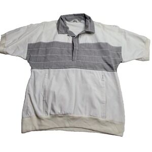 Vintage‎ Christian Dior Polo Shirt Gray/White Men's Small